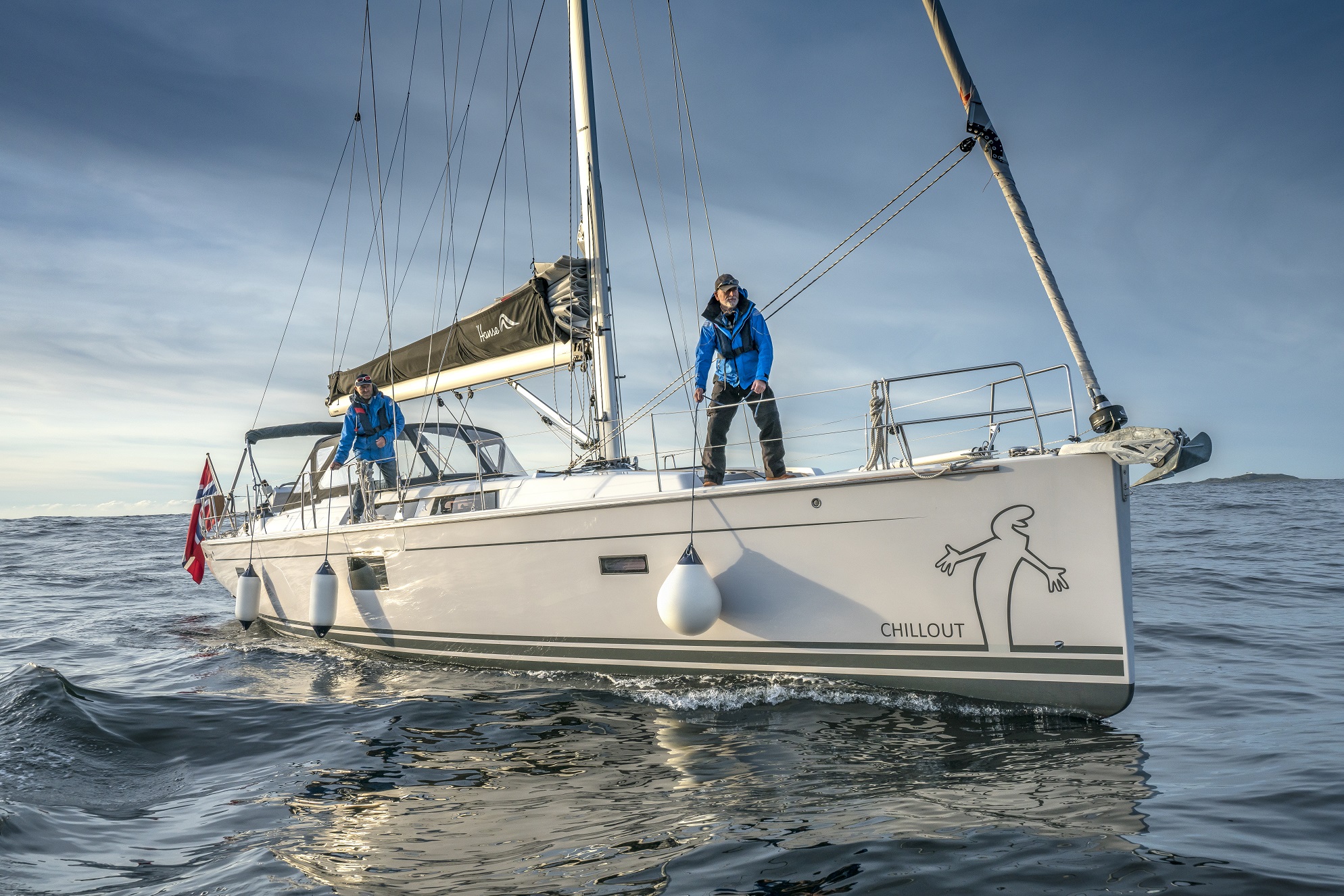 Sailing yacht with Polyform Norway A-series and F-series fenders and buoys